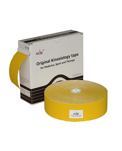 Nasara Kinesiology Tape XXL, 5 cm x 32 m, żółty, 1 szt., cena, wskazania, właściwości zdjęcie