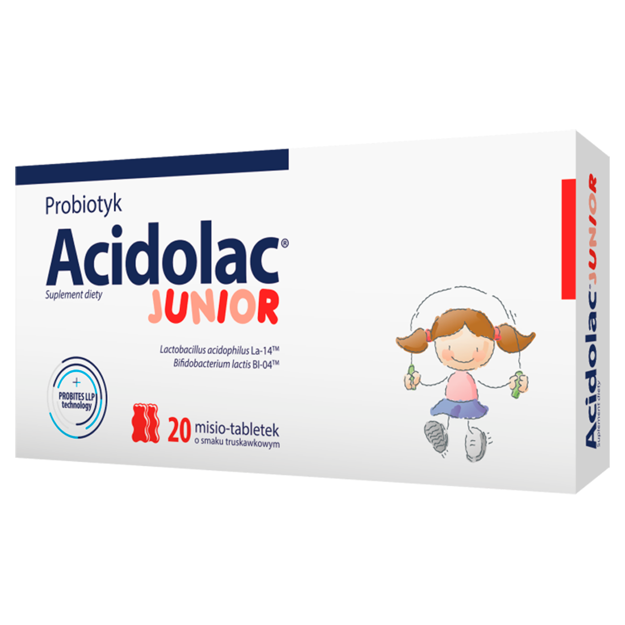 Acidolac Junior o smaku truskawkowym 20 misio-tabletek zdjęcie