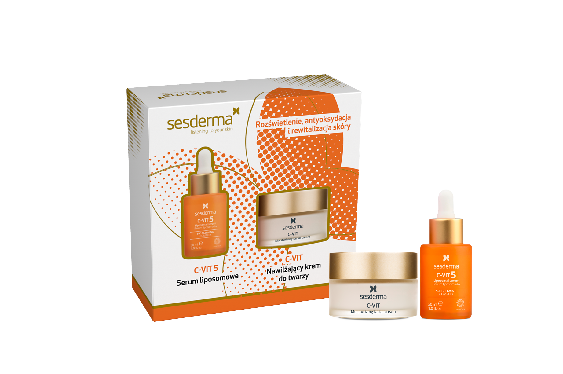 Zestaw C-Vit 5 Serum liposomowe, 30 ml + Nawilżający krem do twarzy C-Vit, 50 ml