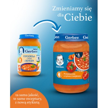 Nestlé Gerber Zupka pomidorowa z ryżem i indykiem po 8 miesiącu 190 g
