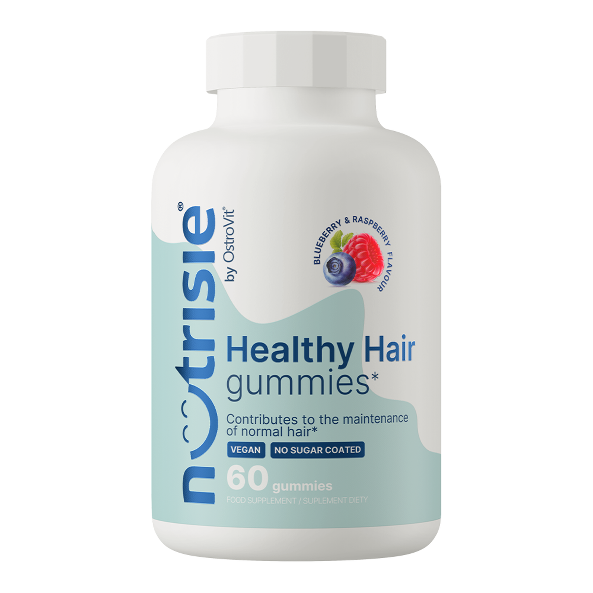 OstroVit Healthy Hair Gummies Żelki o smaku jagody i maliny, 60 sztuk zdjęcie