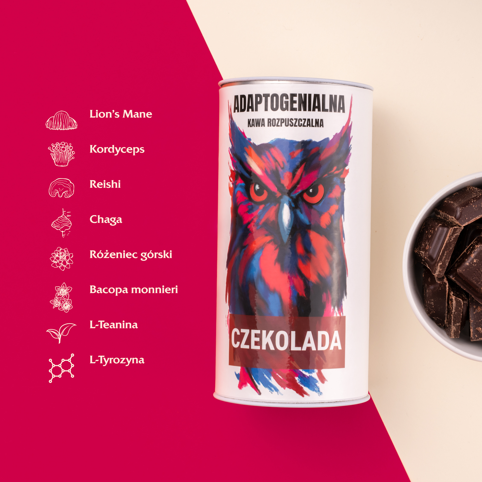 Adaptogenialna kawa rozpuszczalna czekolada, 100 g