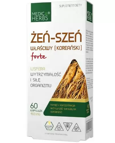 Medica Herbs Żeń-Szeń Właściwy (Koreański) Forte 60 kapsułek zdjęcie