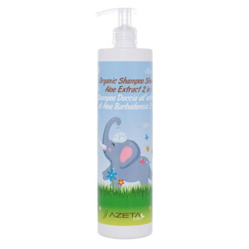 Azeta Bio organiczny szampon i płyn do mycia ciała 2w1 dla dzieci z ekstraktem z aloesu 500 ml zdjęcie