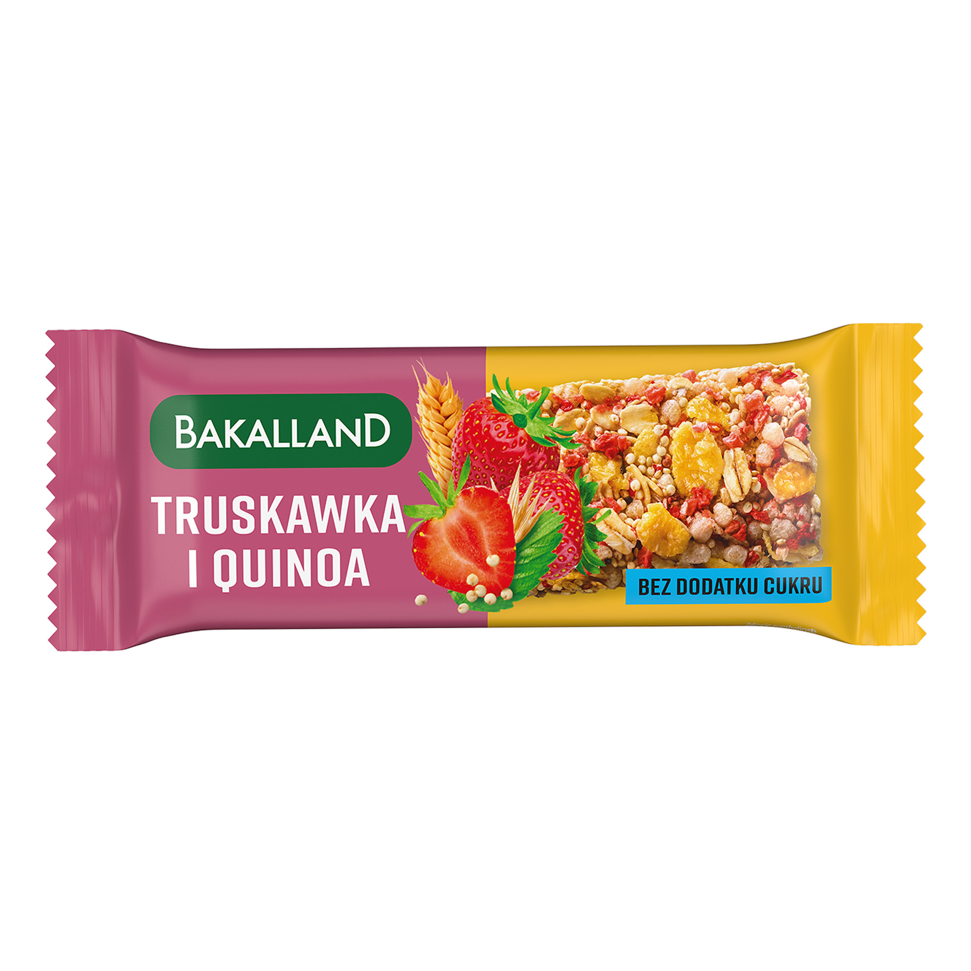 Bakalland BA! Baton zbożowy 5 zbóż Truskawka i Quinoa, 30 g zdjęcie