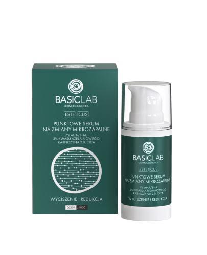 Basiclab Punktowe serum na zmiany mikrozapalne z 7% AHA/BHA, 3% kwasu azelainowego i laktoferyną 15 ml zdjęcie