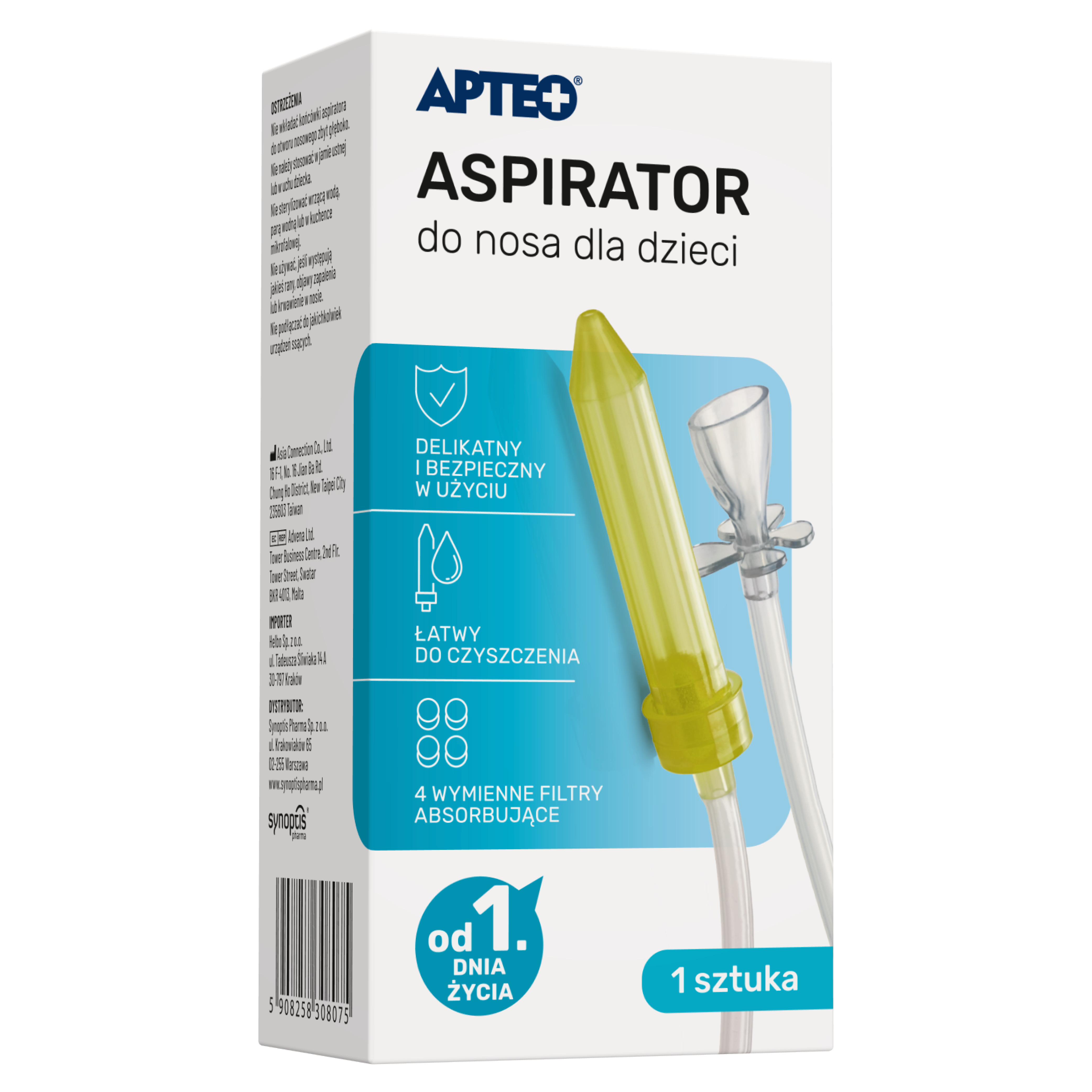 Apteo Care, aspirator do nosa dla dzieci, 1 sztuka zdjęcie