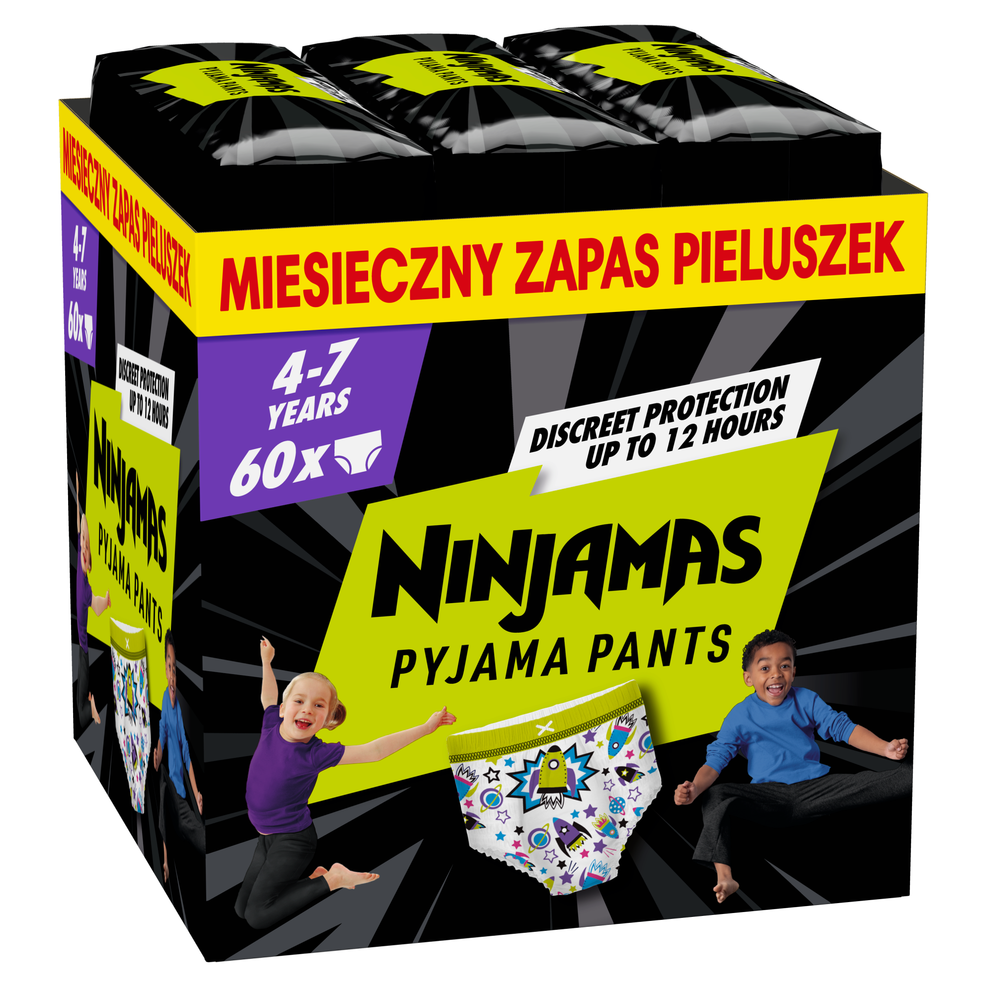 Pampers Ninjamas Chłopiec Pieluchomajtki 4-7 lat, 60 sztuk zdjęcie