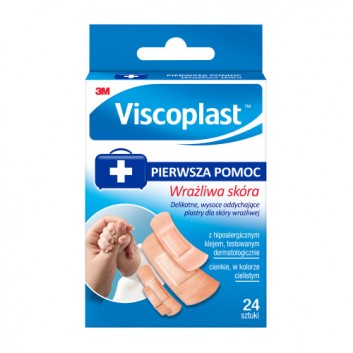 Viscoplast delikatne, wysoce oddychające plastry dla skóry wrażliwej 24 sztuki