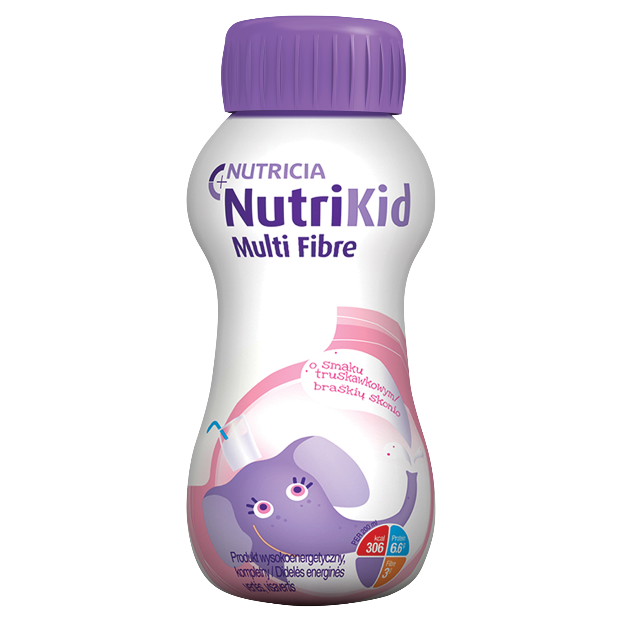 NutriKid Multi Fibre, smak truskawkowy, płyn, 200 ml zdjęcie