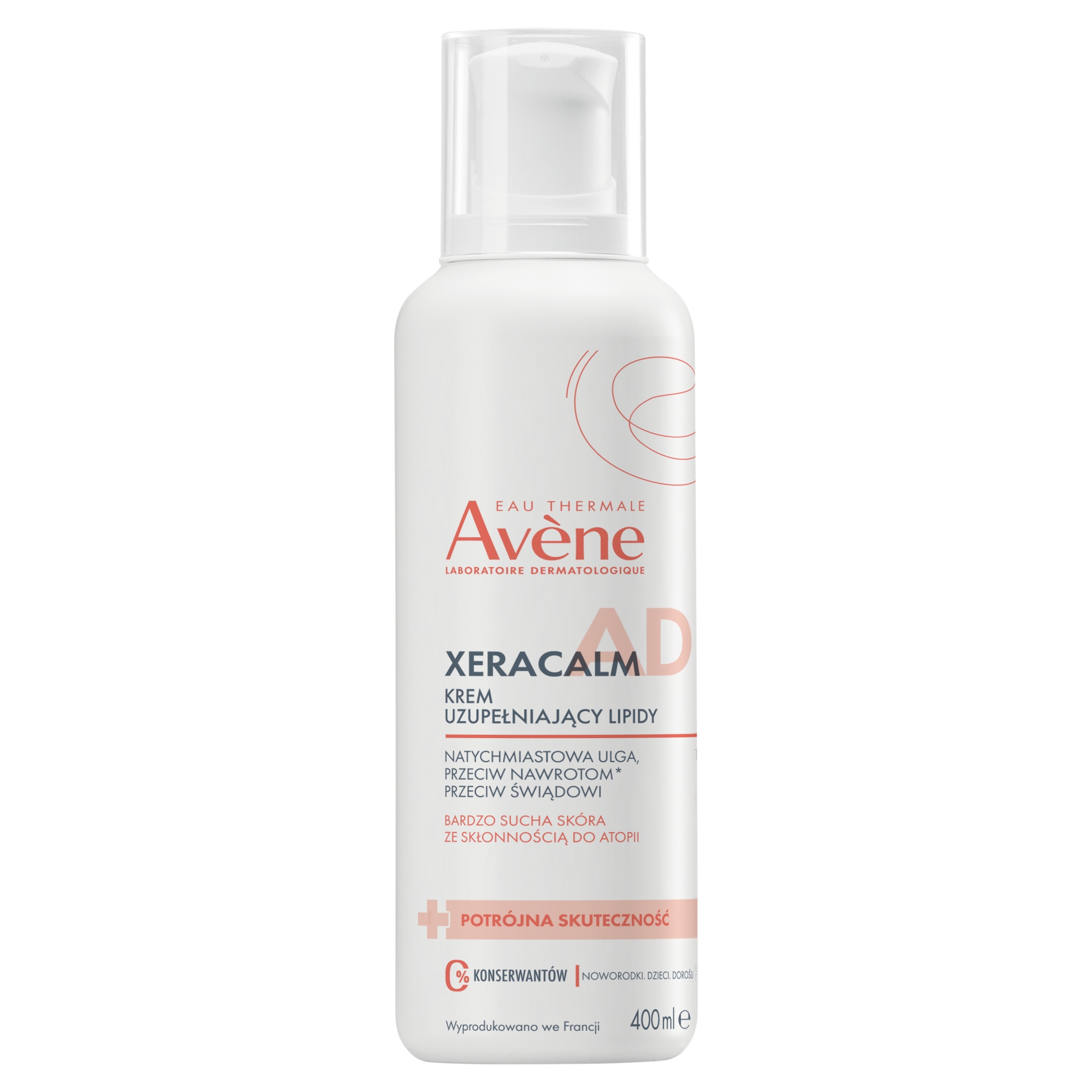 Avene Xeracalm A.D, krem uzupełniający lipidy, 400 ml zdjęcie