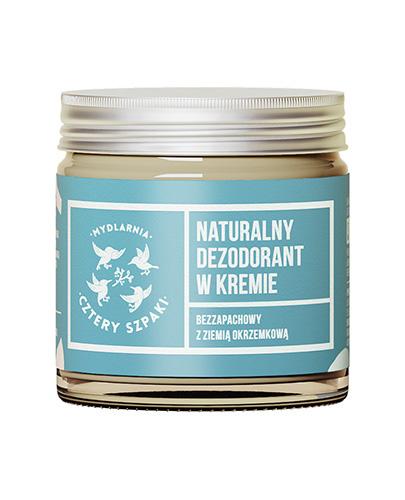 Mydlarnia Cztery Szpaki, Naturalny dezodorant w kremie, bezzapachowy z ziemią okrzemkową, 60 ml zdjęcie