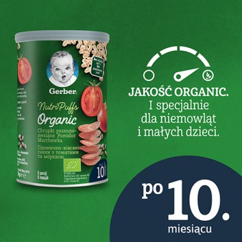 Nestlé Gerber Organic Nutri Puffs chrupki pszenno-owsiane pomidor marchewka 35 g
