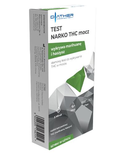 Diather Test NARKO THC mocz Test paskowy do wykrywania obecności narkotyków w moczu, 1 szt., cena, opinie, wskazania zdjęcie