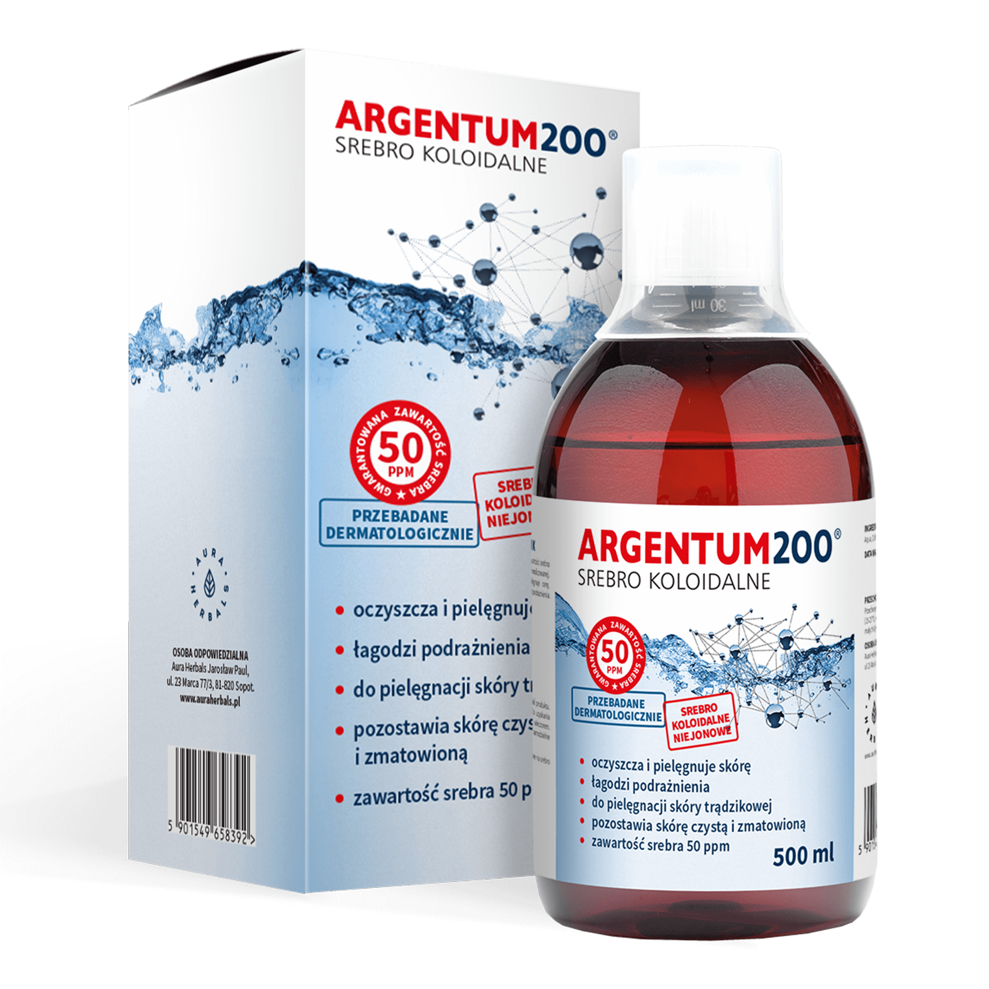 ARGENTUM200 Srebro koloidalne 50PPM tonik - 500 ml  zdjęcie