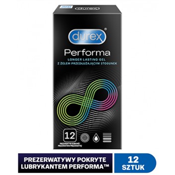 DUREX PERFORMA Prezerwatywy z substancją przedłużającą stosunek - 12 szt.