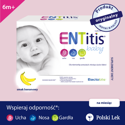 ENTitis Baby smak bananowy, dla dzieci powyżej 6 miesiąca życia 30 saszetek