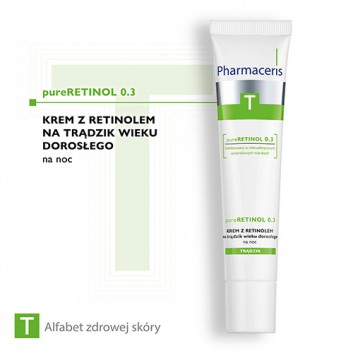 PHARMACERIS T PURERETINOL 0.3, krem z retinolem na trądzik wieku dorosłego na noc, 40 ml