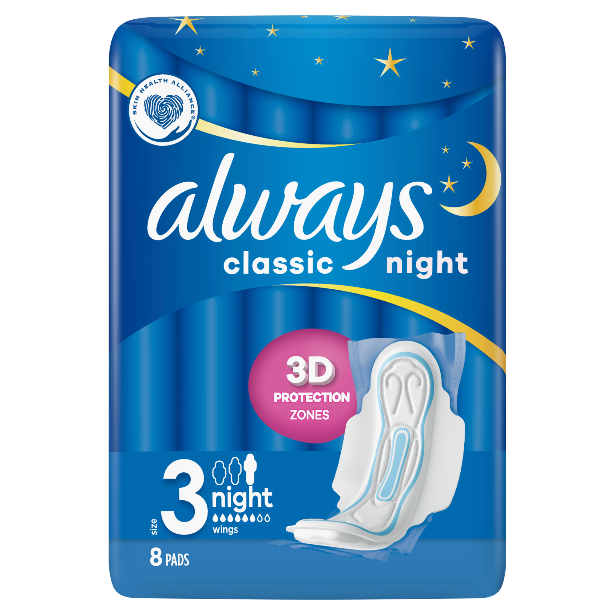 ALWAYS CLASSIC Podpaski ze skrzydełkami Night, 8 sztuk zdjęcie