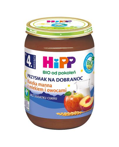 HiPP BIO od pokoleń, Kaszka manna z mlekiem i owocami, po 4. m-cu, 190 g, cena, opinie, wskazania zdjęcie