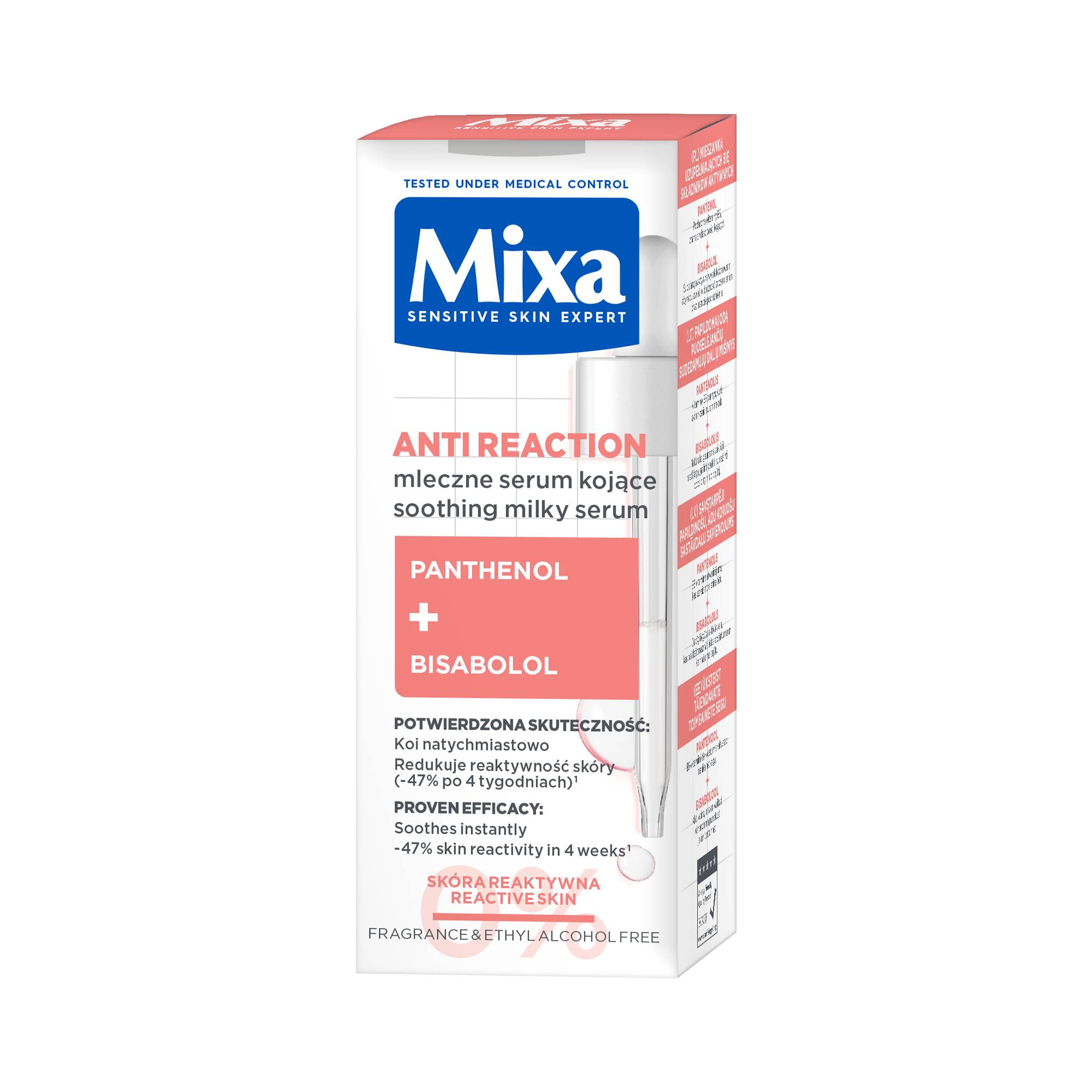 Mixa Anti Reaction Mleczne serum kojące przeciw zaczerwienieniom dla skóry reaktywnej, 30 ml