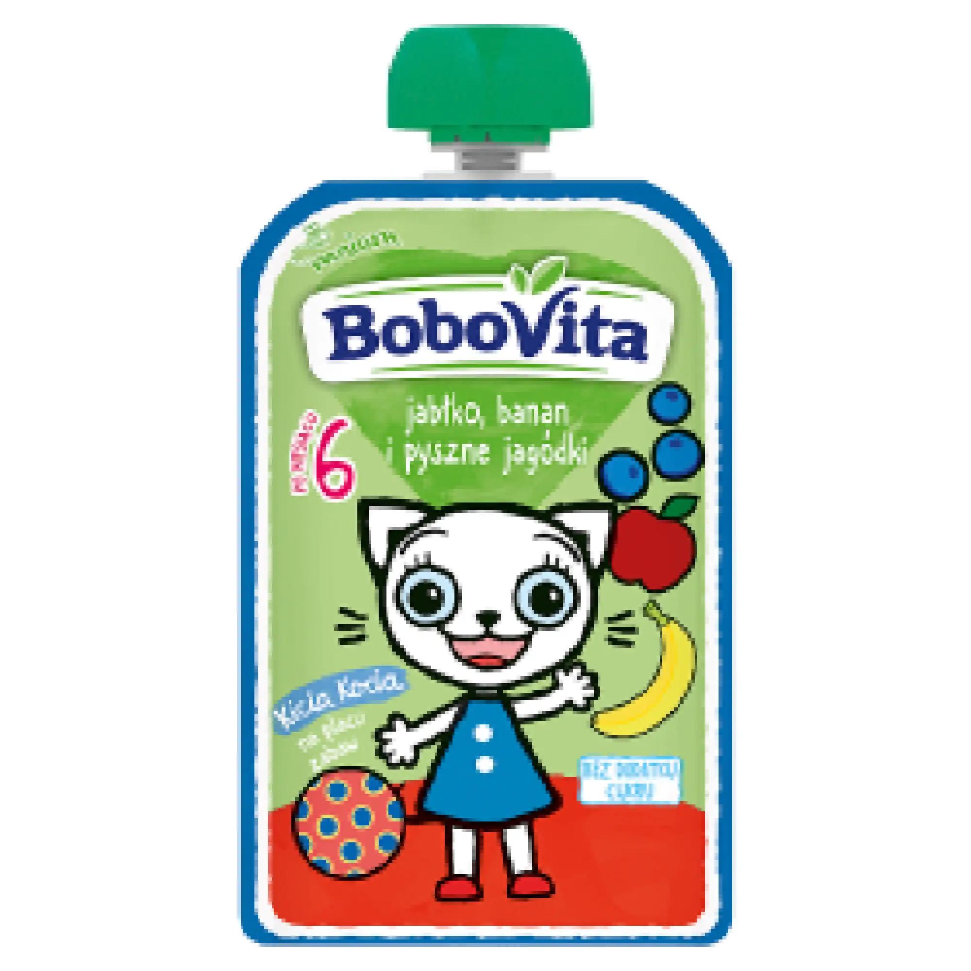 BoboVita Kicia Kocia Mus jabłko banan jagódki po 6 miesiącu, 100 g zdjęcie