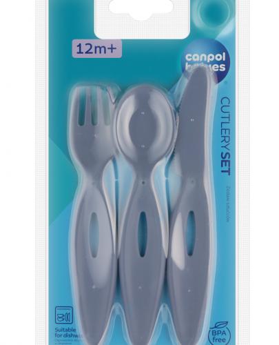 Canpol Babies Sztućce - łyżka, widelec, nóż 31/418_BLU 12 m+ zdjęcie