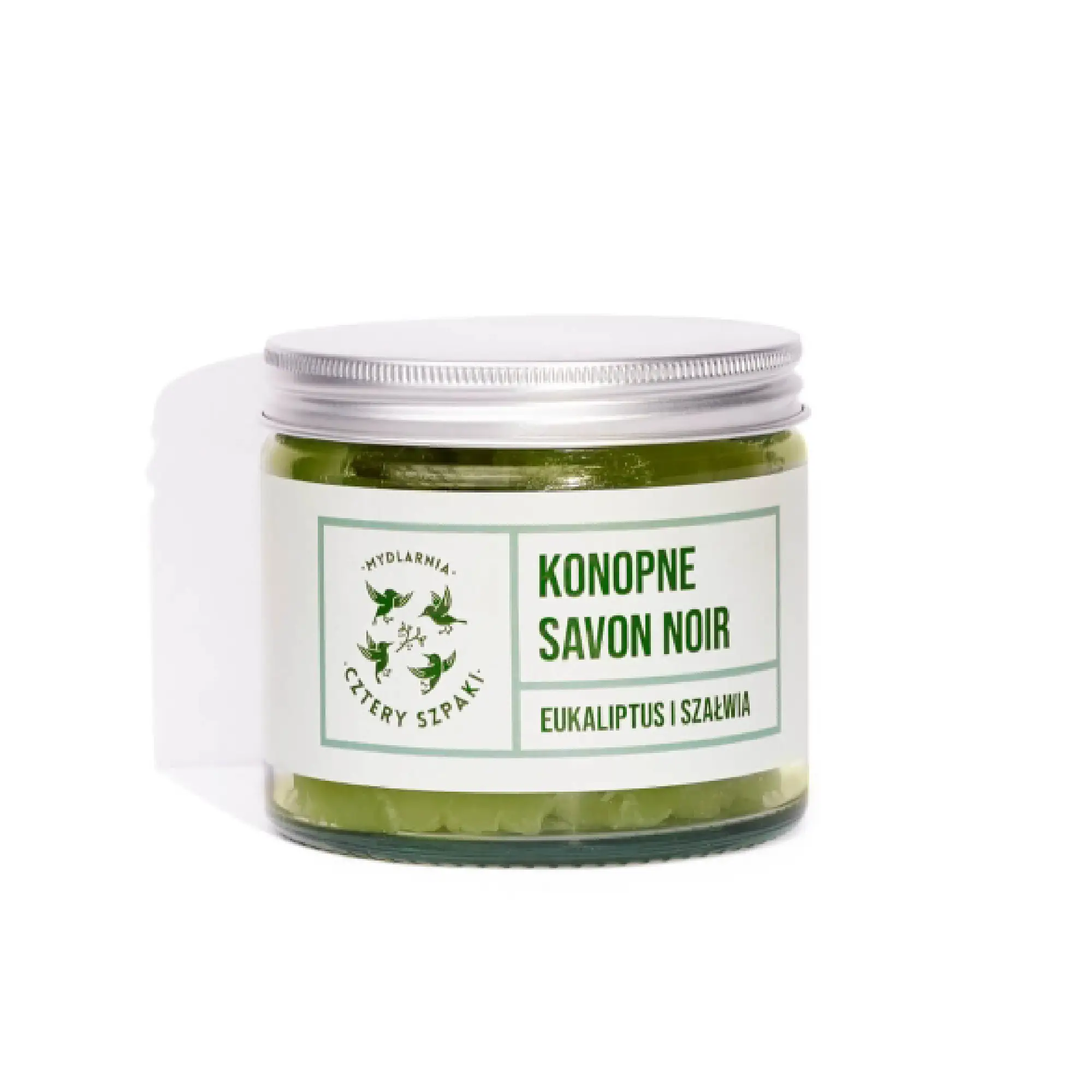 Mydlarnia Cztery Szpaki, Mydło konopne Savon Noir eukaliptus i szałwia, 250 g zdjęcie