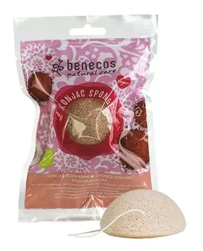 Benecos naturalna gąbka Konjac Czerwona Glinka 1 sztuka zdjęcie