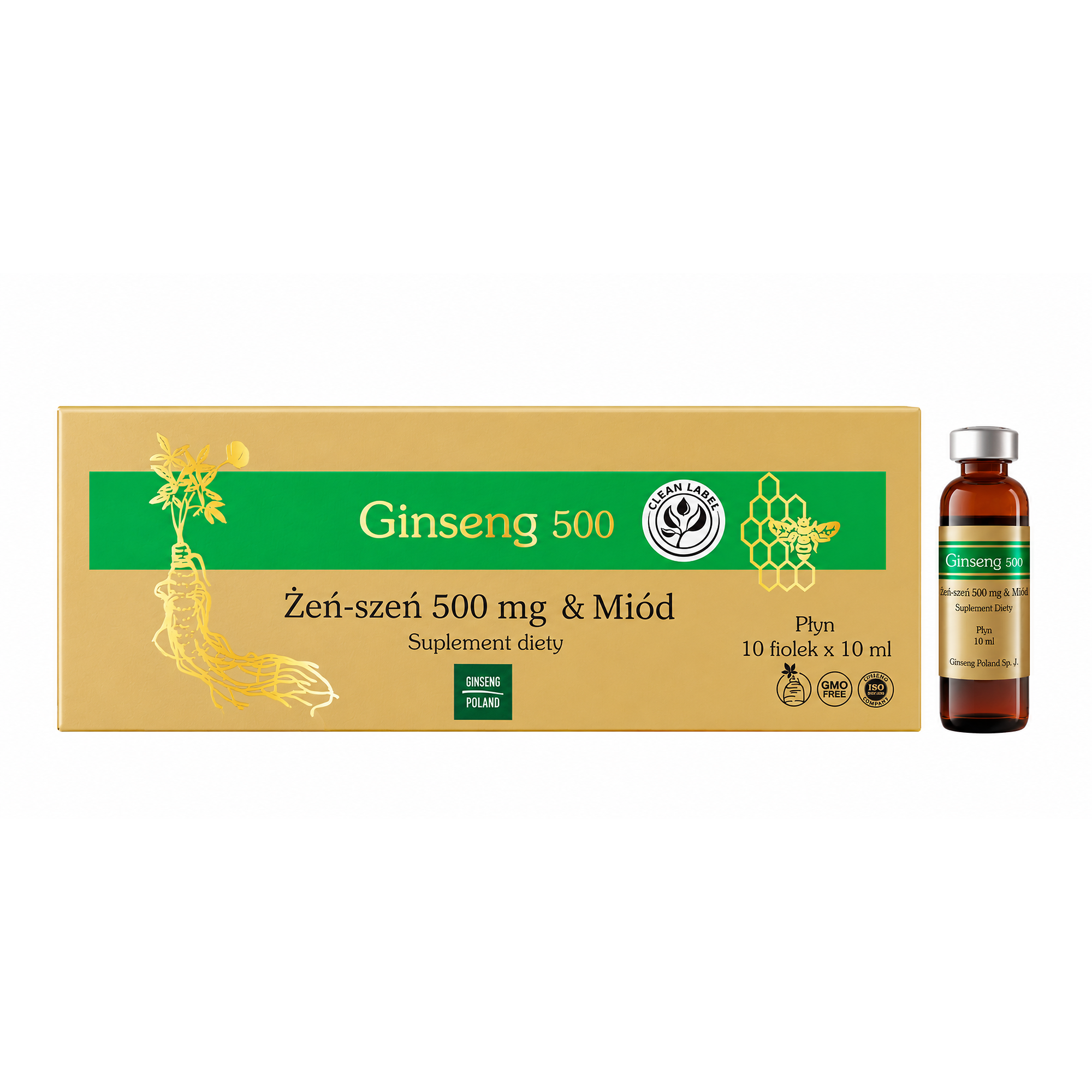 Ginseng 500 Żeńszeń & miód płyn, 10 x 10 ml zdjęcie