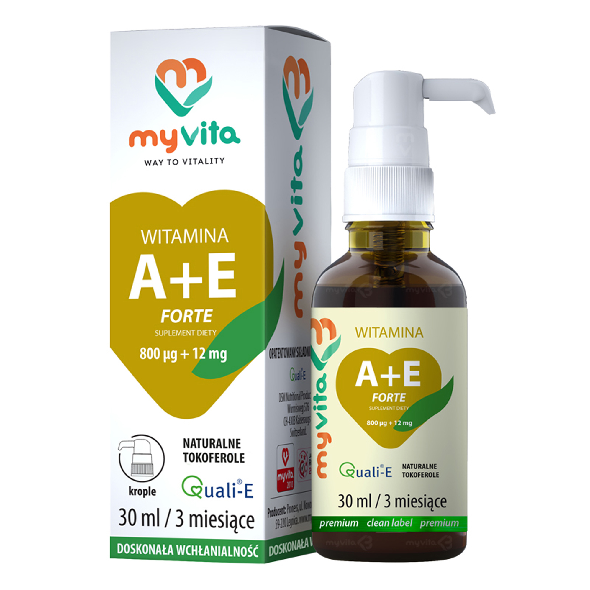 MyVita witamina A+E forte krople 30 ml zdjęcie