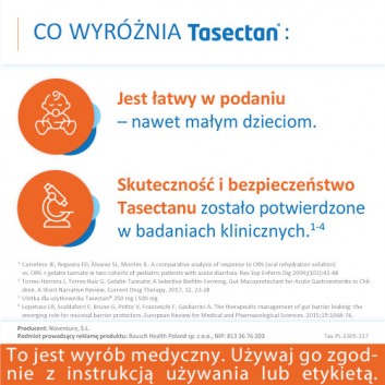 Tasectan 250mg proszek do stosowania u dzieci 20 saszetek