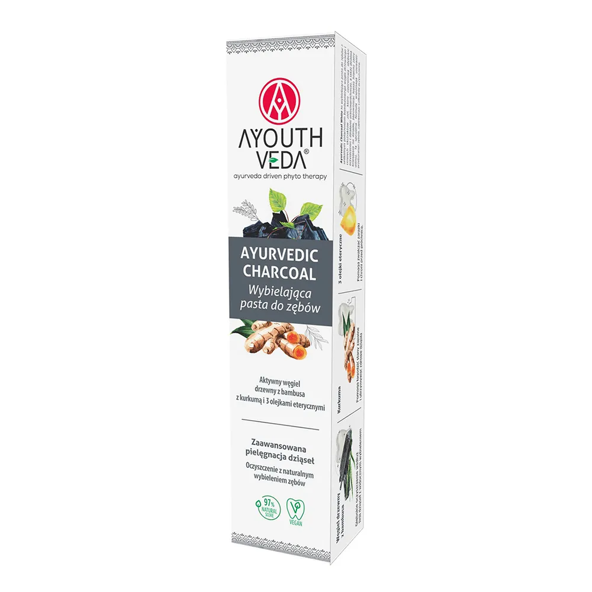 Ayurvedic Charcoal Wybielająca pasta do zębów, 100 g zdjęcie