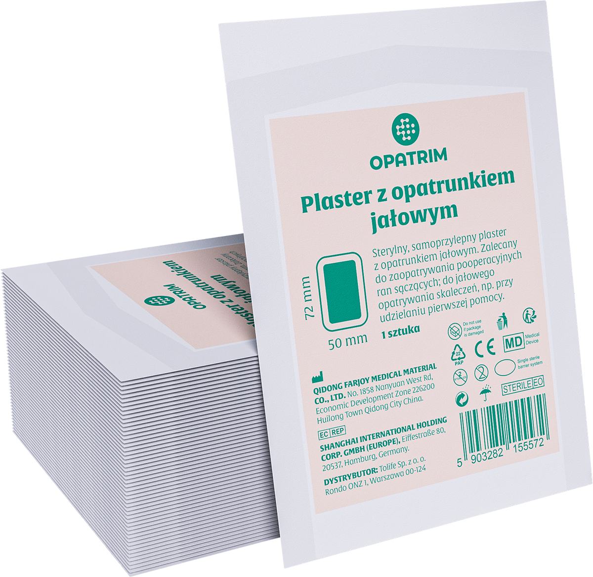 Opatrim plaster z opatrunkiem jałowym 72 x 50 mm 1 sztuka zdjęcie