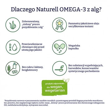 Naturelle Omega-3 z alg 90 kapsułek wegańskich