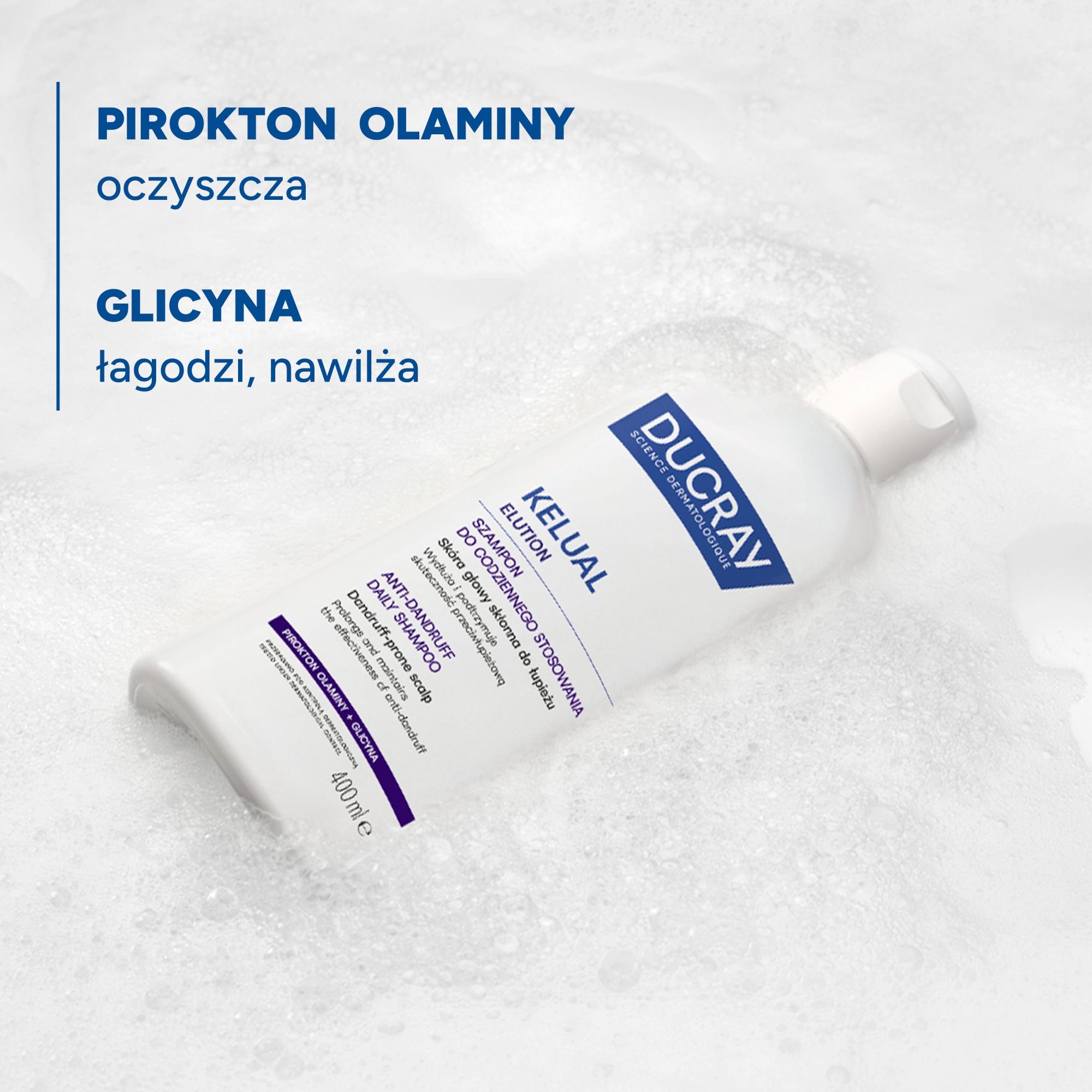 DUCRAY KELUAL ELUTION szampon do codziennego stosowania, skóra głowy skłonna do łupieżu, 400ml