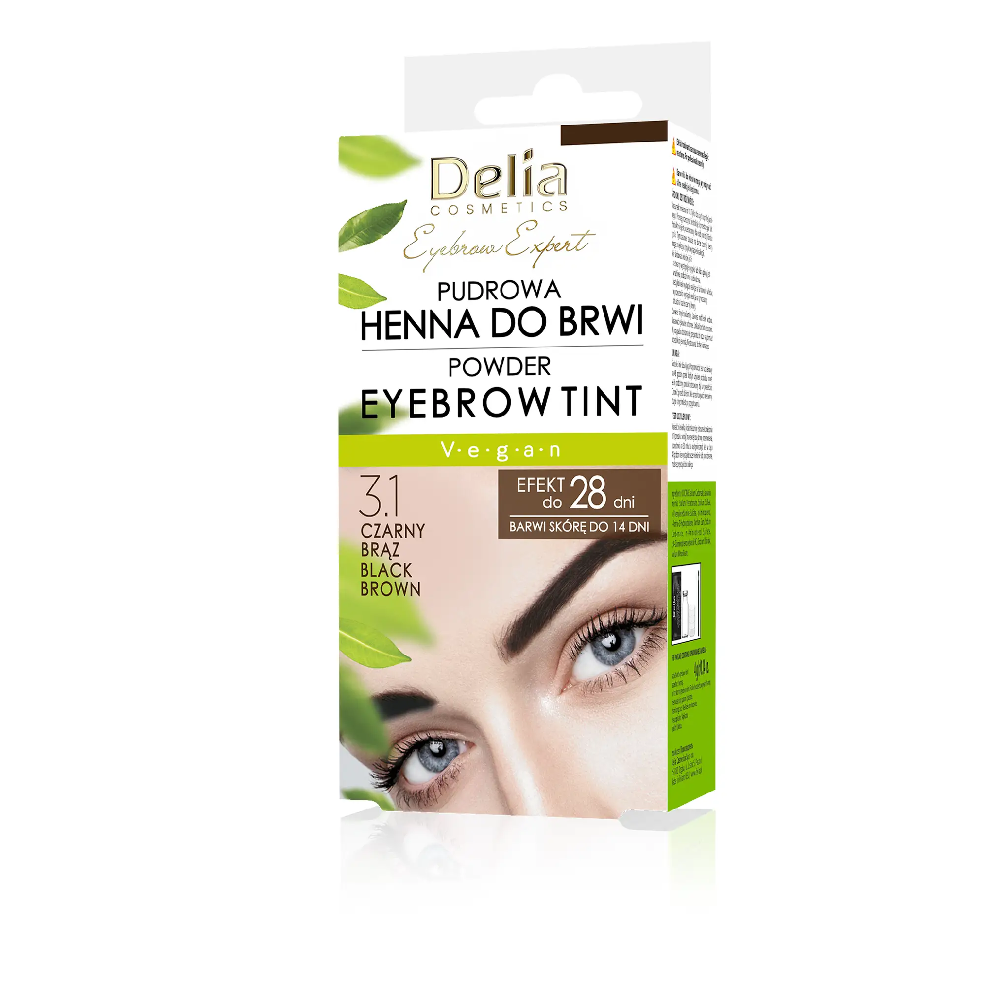 Delia, Pudrowa henna do brwi 3.1, czarny brąz, 4 g zdjęcie