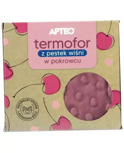 Apteo Termofor z pestek wiśni w różowym pokrowcu 1 sztuka zdjęcie
