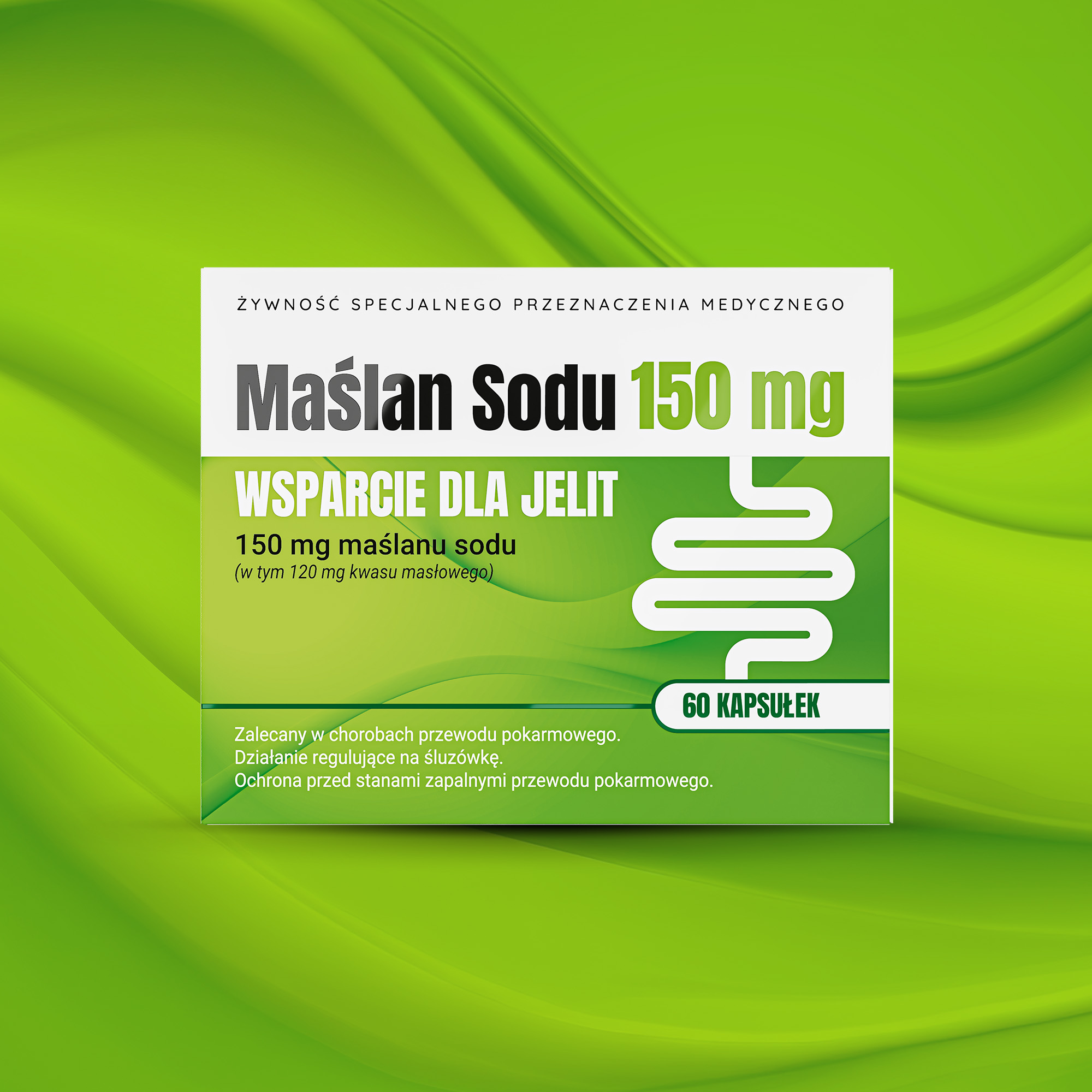 Maślan Sodu, 150 mg, kapsułki, 60 sztuk