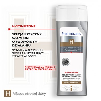 Pharmaceris H Stimutone specjalistyczny szampon spowalniający proces siwienia i stymulujący wzrost włosów 250 ml