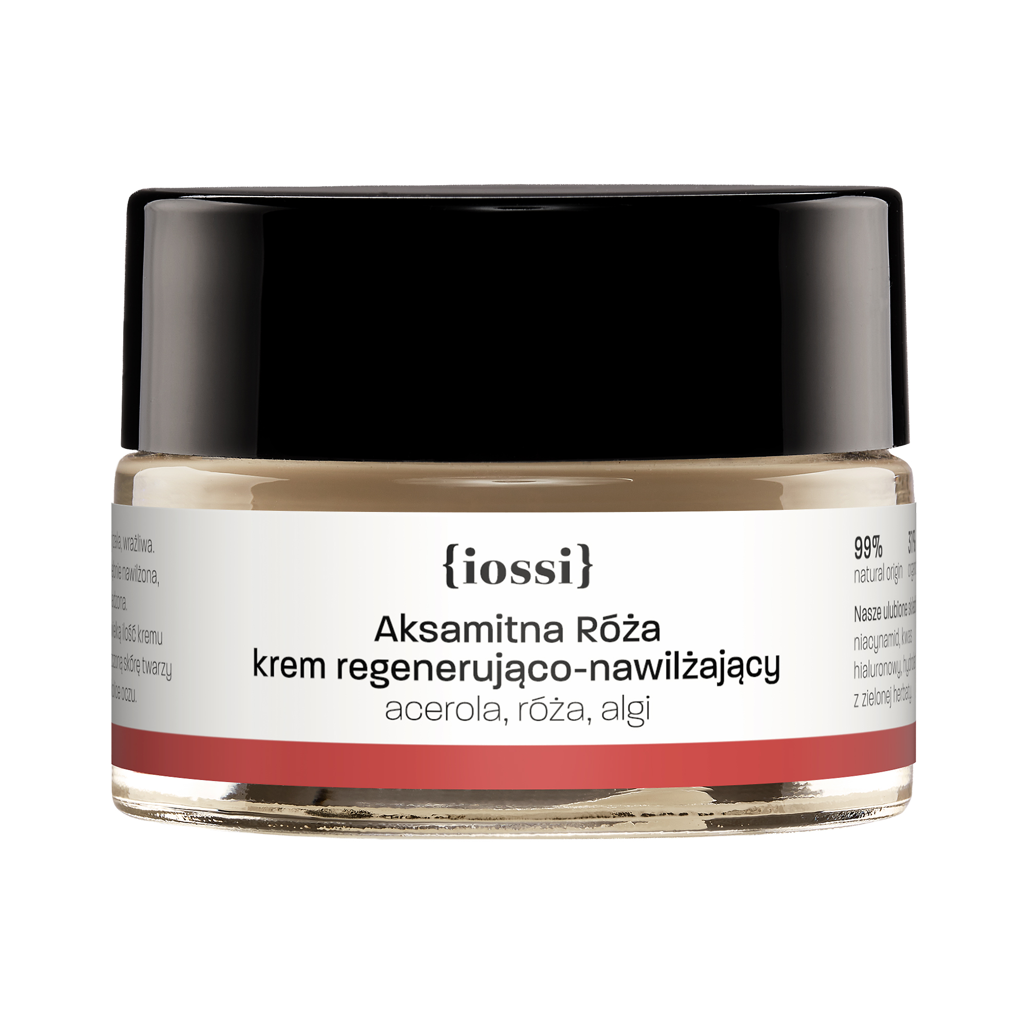 Iossi Aksamitna Róża Krem regenerująco-nawilżający Acerola, róża, algi, 15 ml