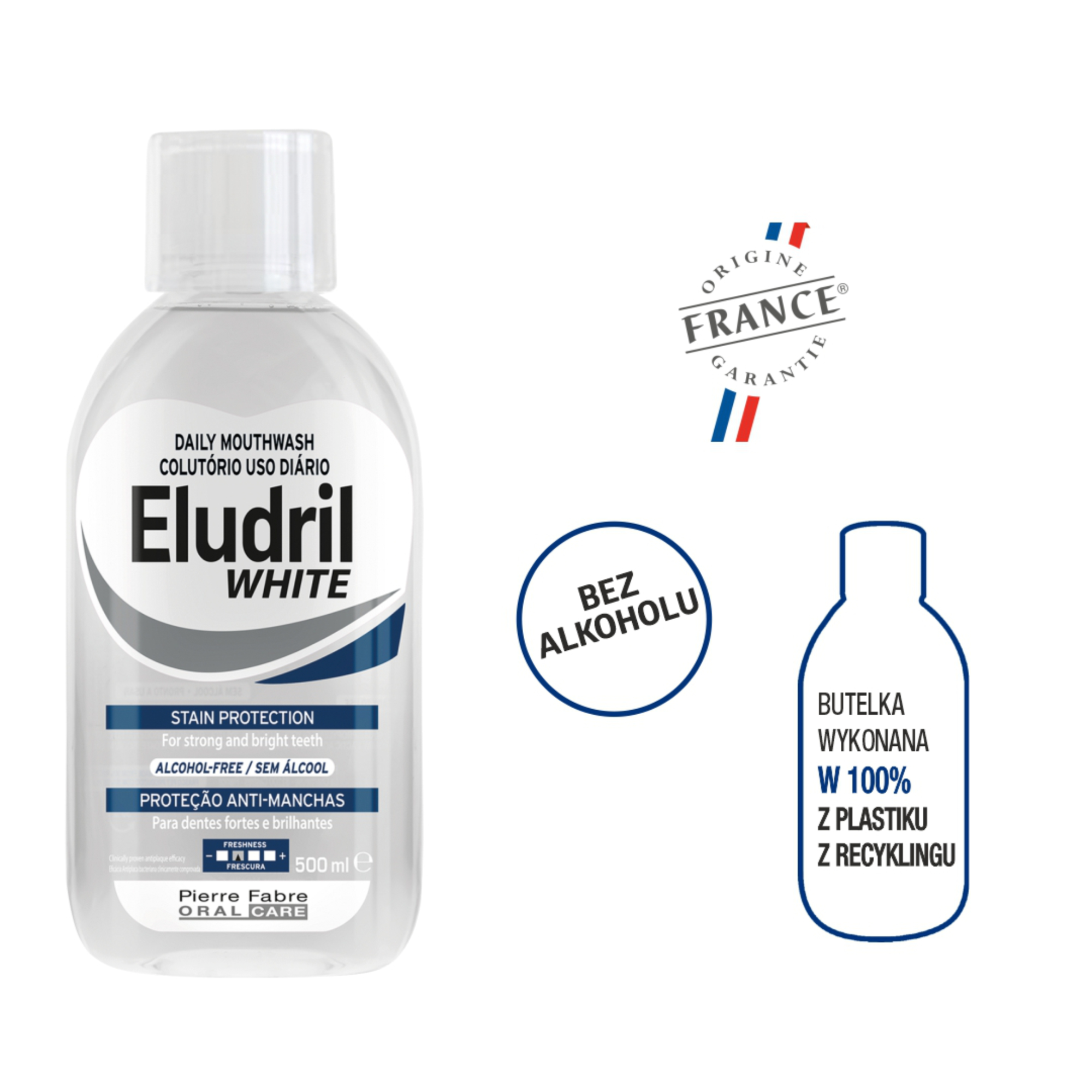 Eludril White, Płyn do płukania jamy ustnej, 500 ml