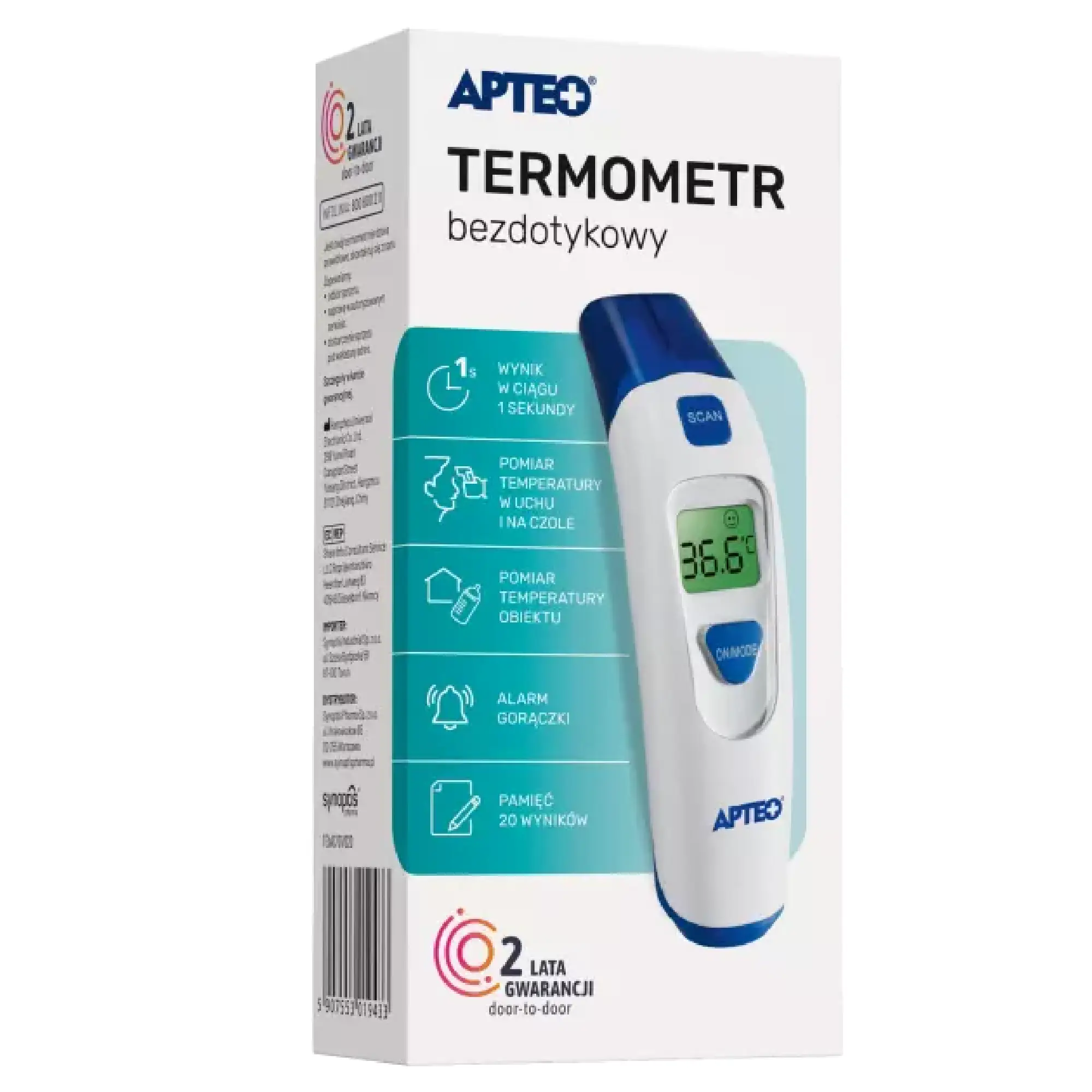 Apteo, Termometr bezdotykowy, 1 sztuka zdjęcie