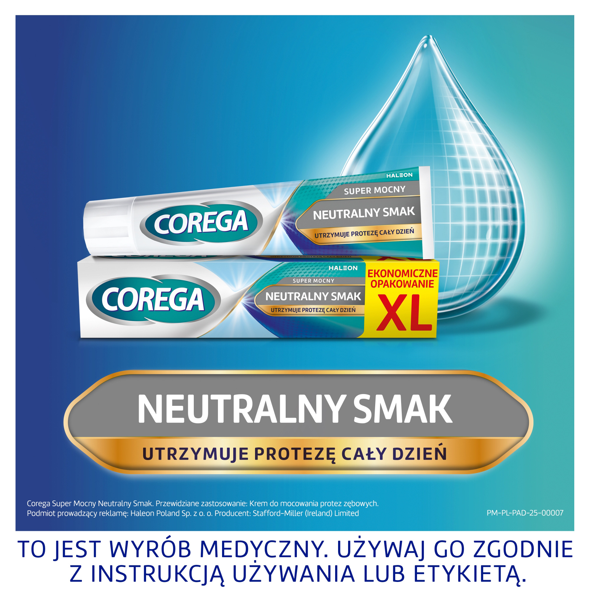 Corega super mocny neutralny smak krem mocujący do protez zębowych 70 g