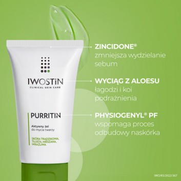 Iwostin Purritin aktywny żel do mycia twarzy 150 ml