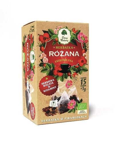 Dary Natury Ekologiczna herbatka różana - 15 sasz. Na odporność - cena, opinie, skład  zdjęcie