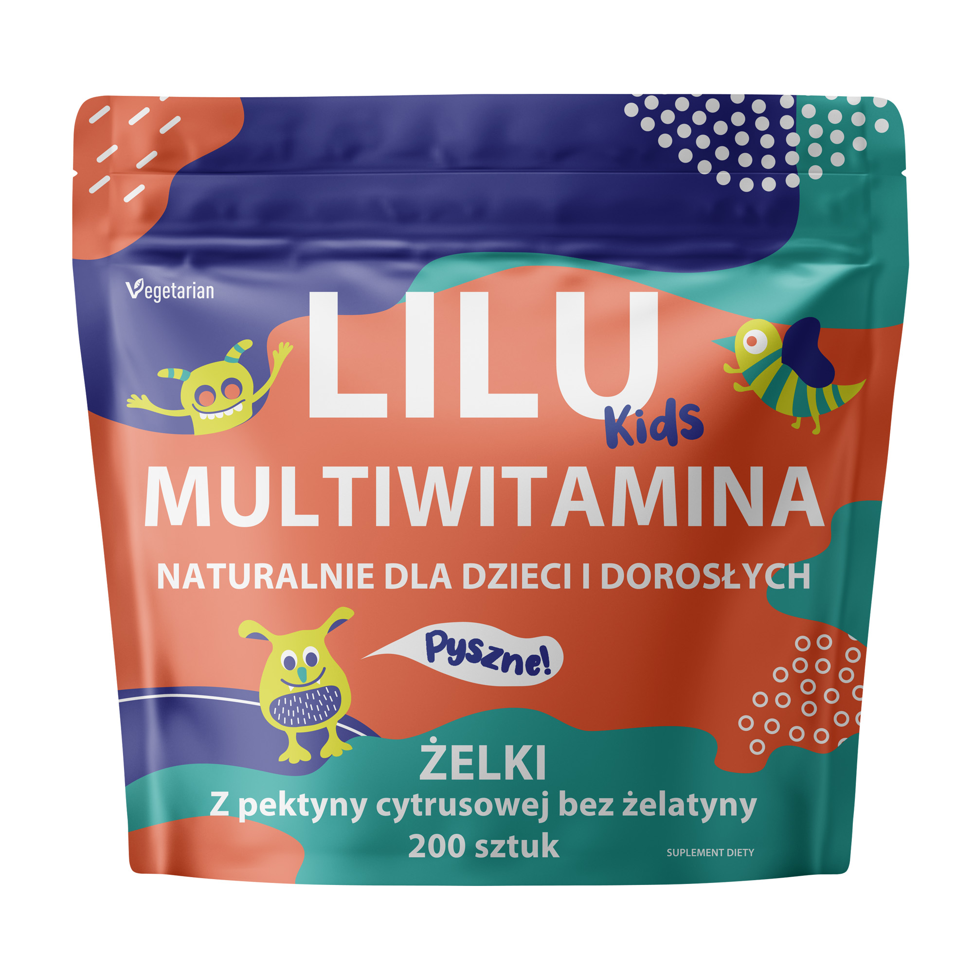 Lilu Kids Multiwitamina Żelki dla dzieci i dorosłych, 200 sztuk zdjęcie