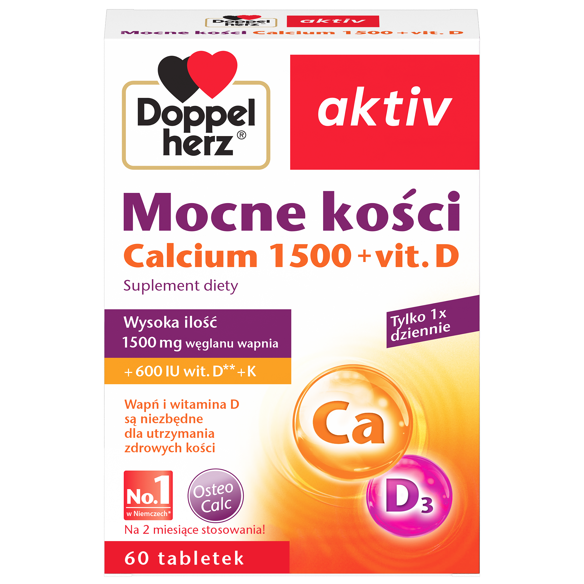 DOPPELHERZ AKTIV Mocne kości, 60 tabletek zdjęcie