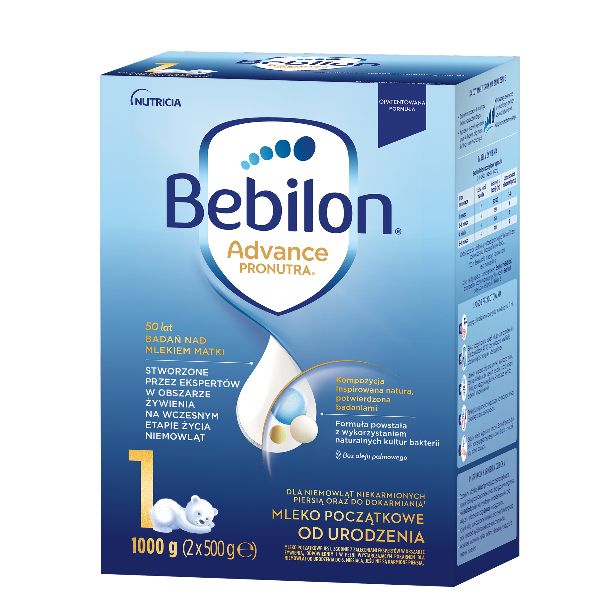Bebilon 1 Pronutra Advance mleko początkowe od urodzenia 1000 g zdjęcie