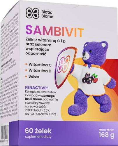 Biotic Biome SAMBIVIT Żelki z witaminą C i D oraz selenem, 60 żelek zdjęcie